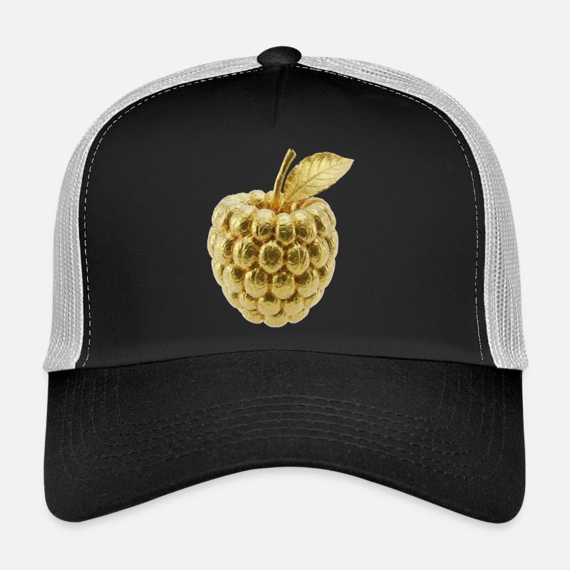Golden Raspberry Motif Trucker Cap