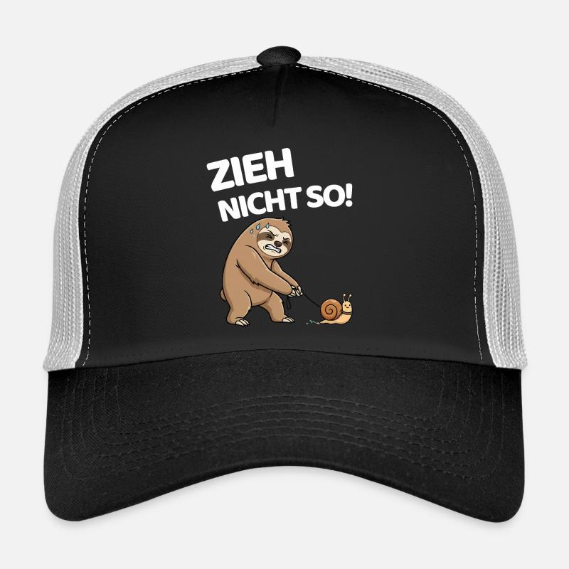 Zieh nicht so Faultier mit Schnecke - Trucker Cap - Schwarz/Steingrau