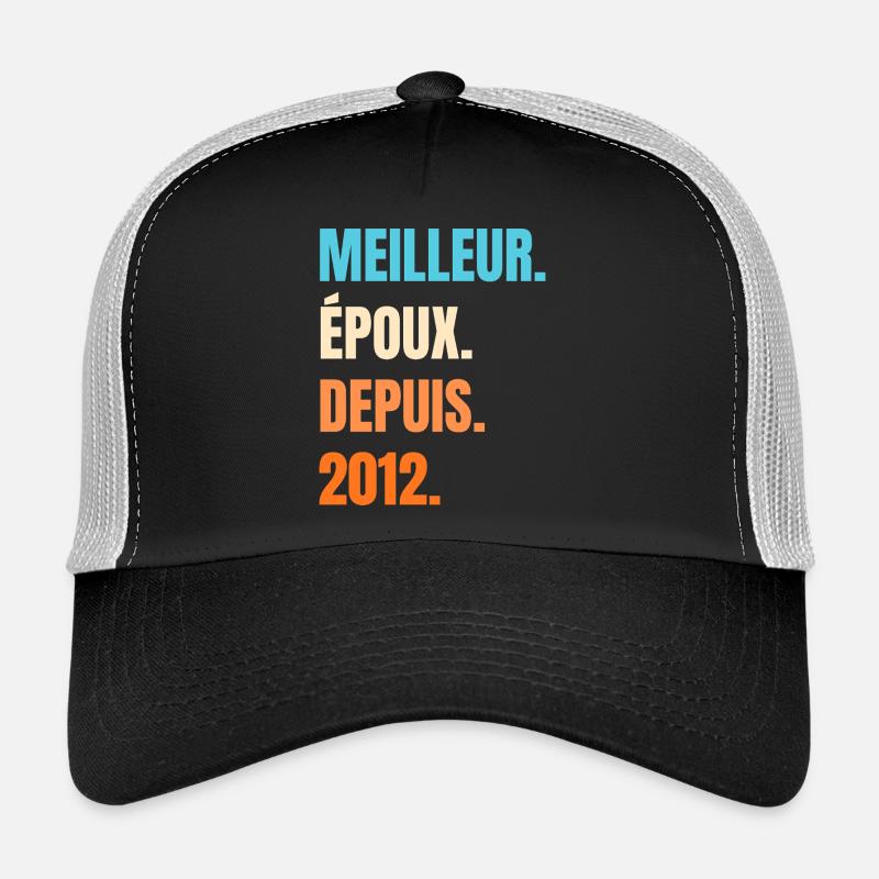 Bester Ehemann seit 2012 Geschenk-Ehemann - Trucker Cap - Schwarz/Steingrau