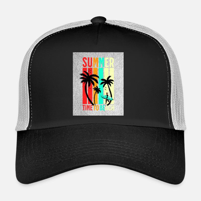 Summer Beach Stripes Surf - Trucker Cap - black/stone grey