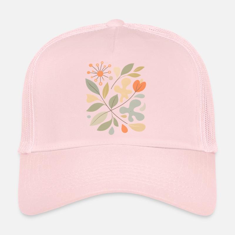 Abstraktes Blumen Muster Illustration Trucker Cap