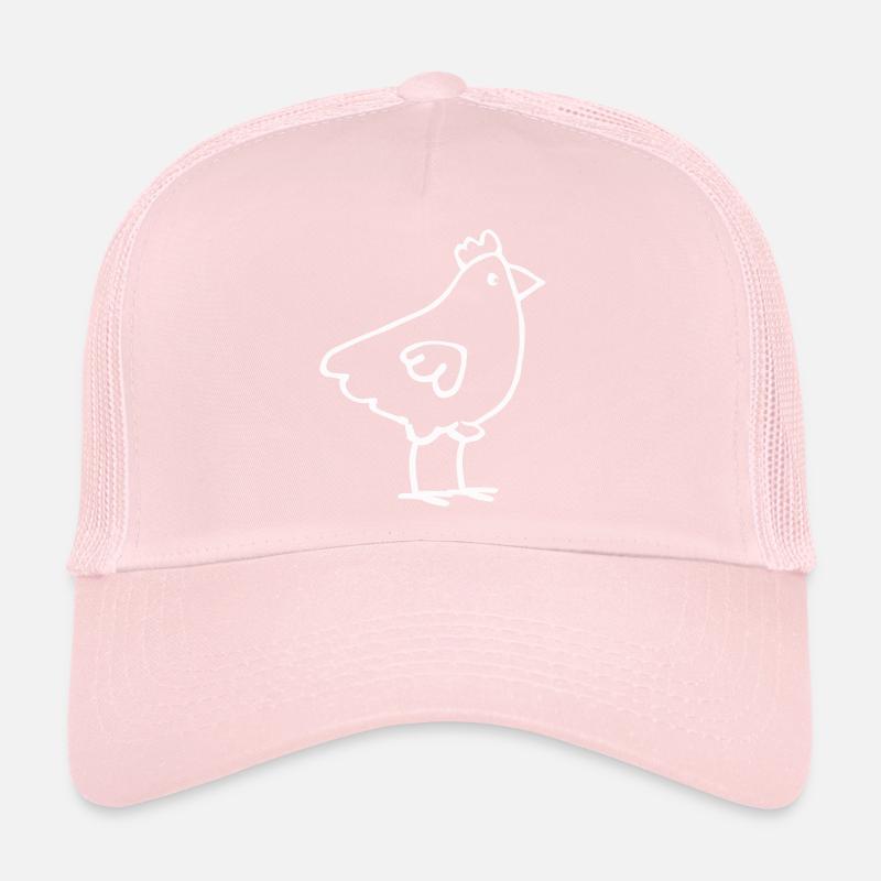 Minimalist chicken line drawing Trucker Cap
