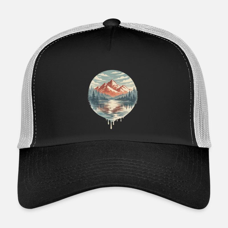 Montagnes Lac Circulaire Casquette trucker 