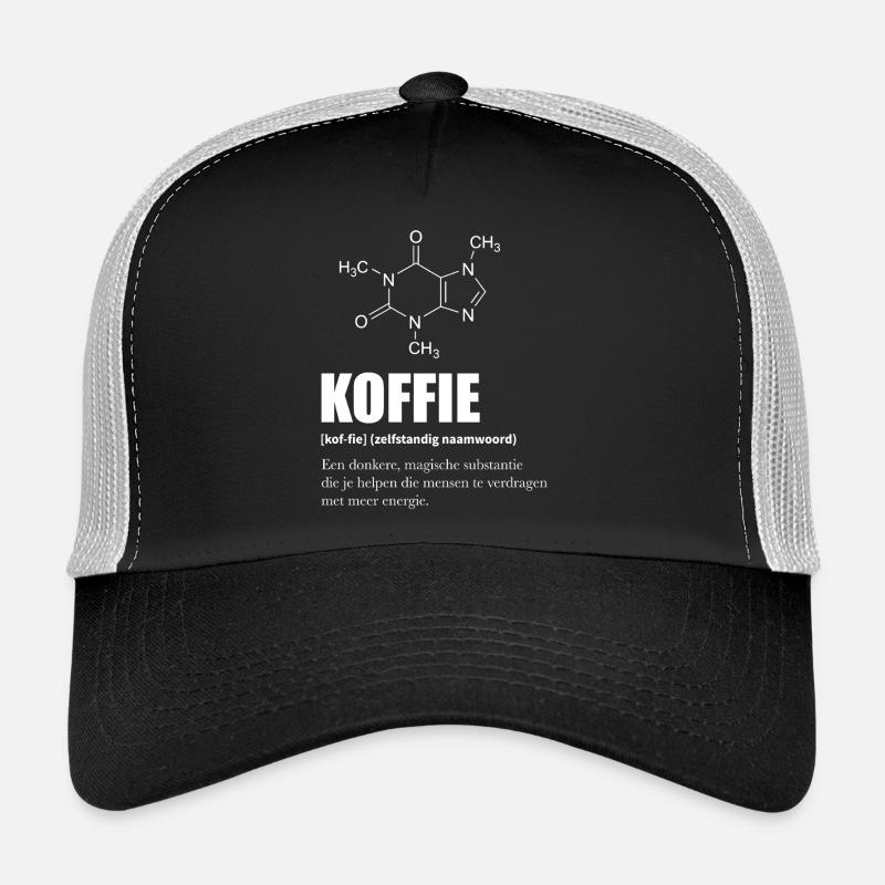Molécule de Café Définition Humour et Science Casquette trucker 