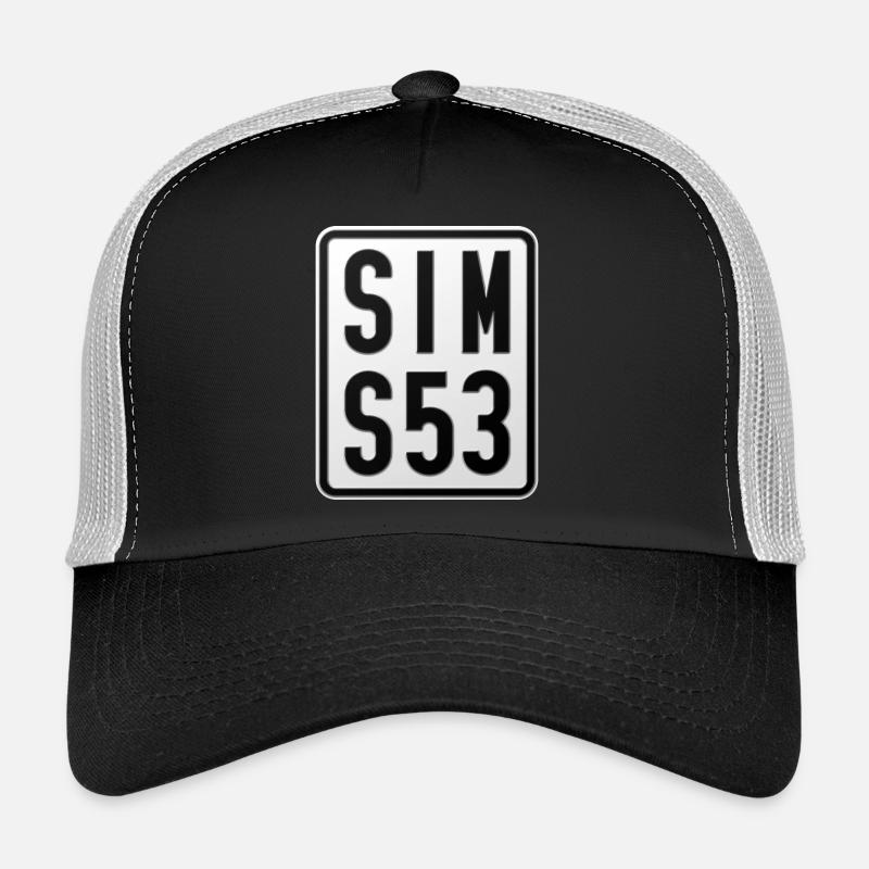Simson S53 Moped License Plate - Trucker Cap - black/stone grey