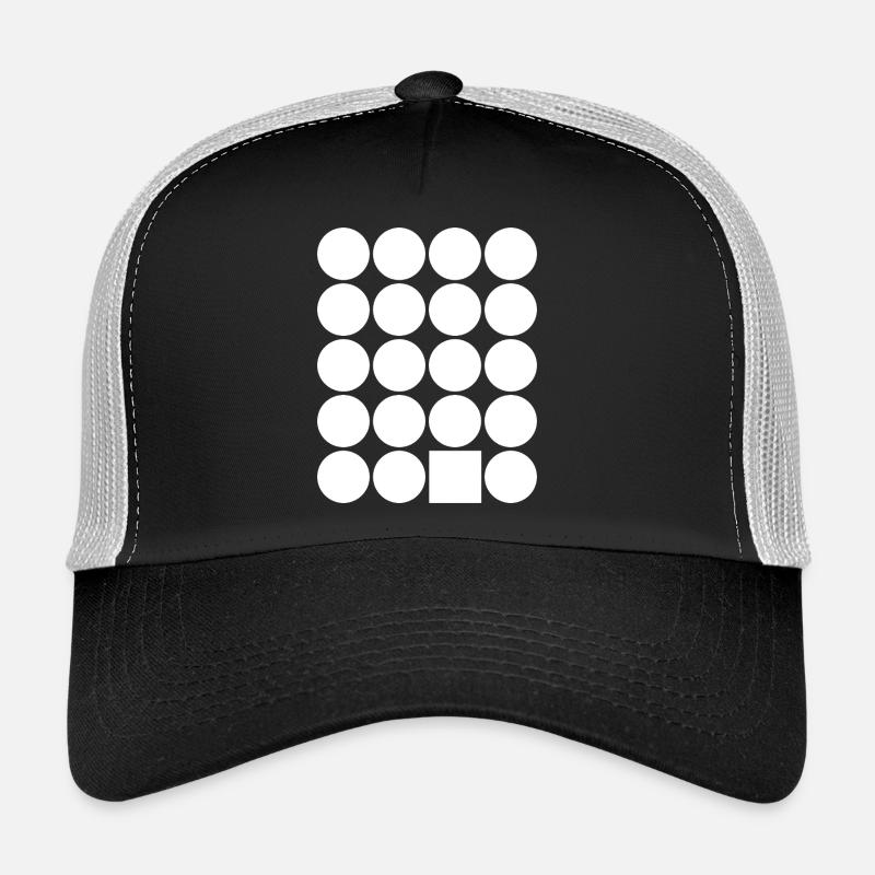 Polka Dot Grid with Accent Square Trucker Cap