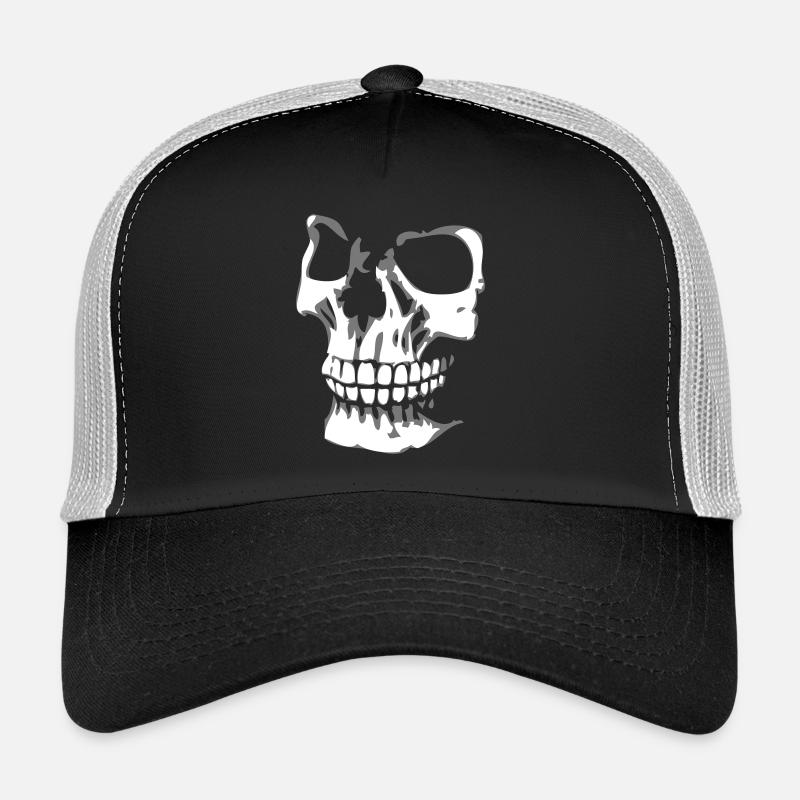 Skull Face 3D left Trucker Cap