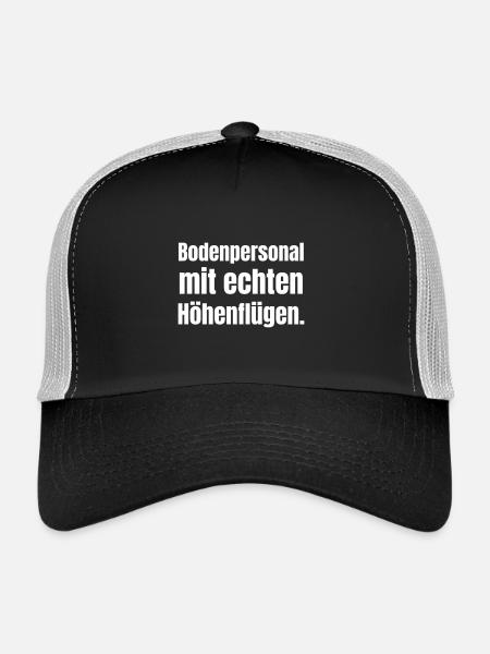 Personnel au sol avec de vraies envolées de fantaisie. - Casquette trucker  - noir/gris pierre - Devant