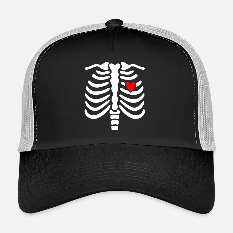 Skelett-Skelett - Trucker Cap - Schwarz/Steingrau