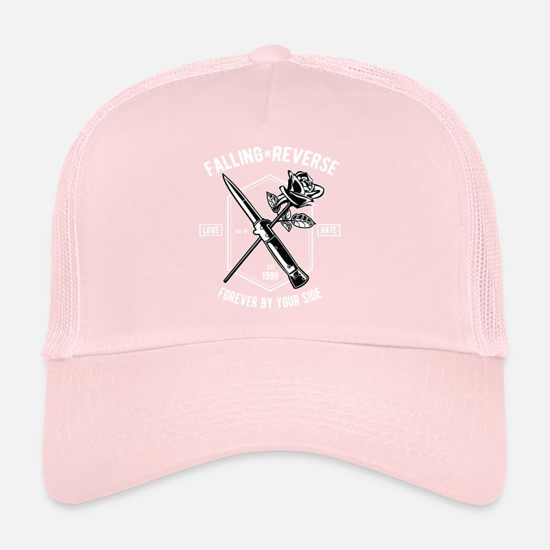 Falling In Reverse Love Hate Rose Knife Forever Trucker Cap