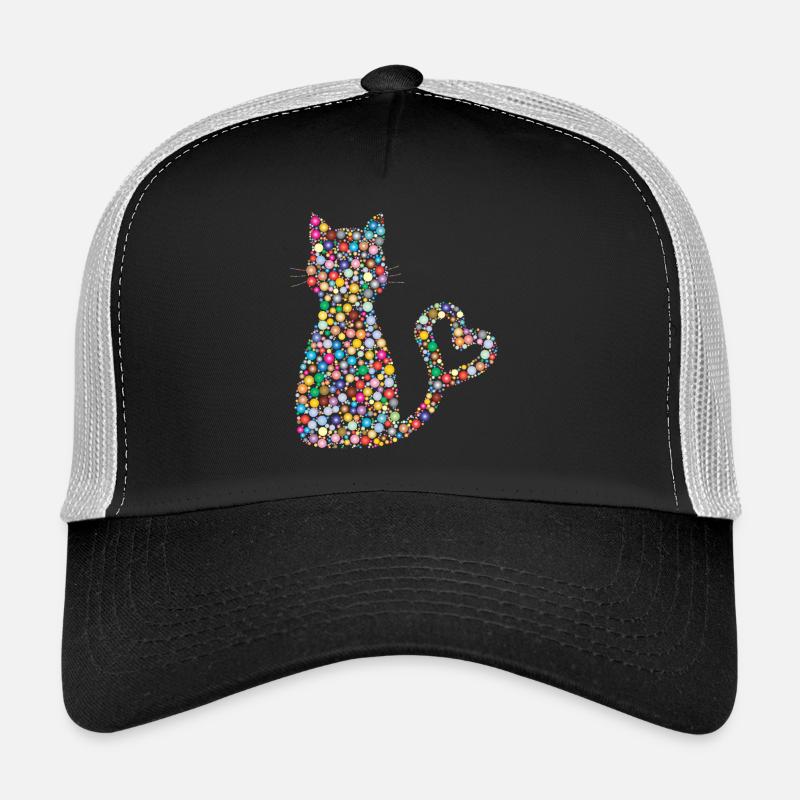 Katze Geschenk - Trucker Cap - Schwarz/Steingrau