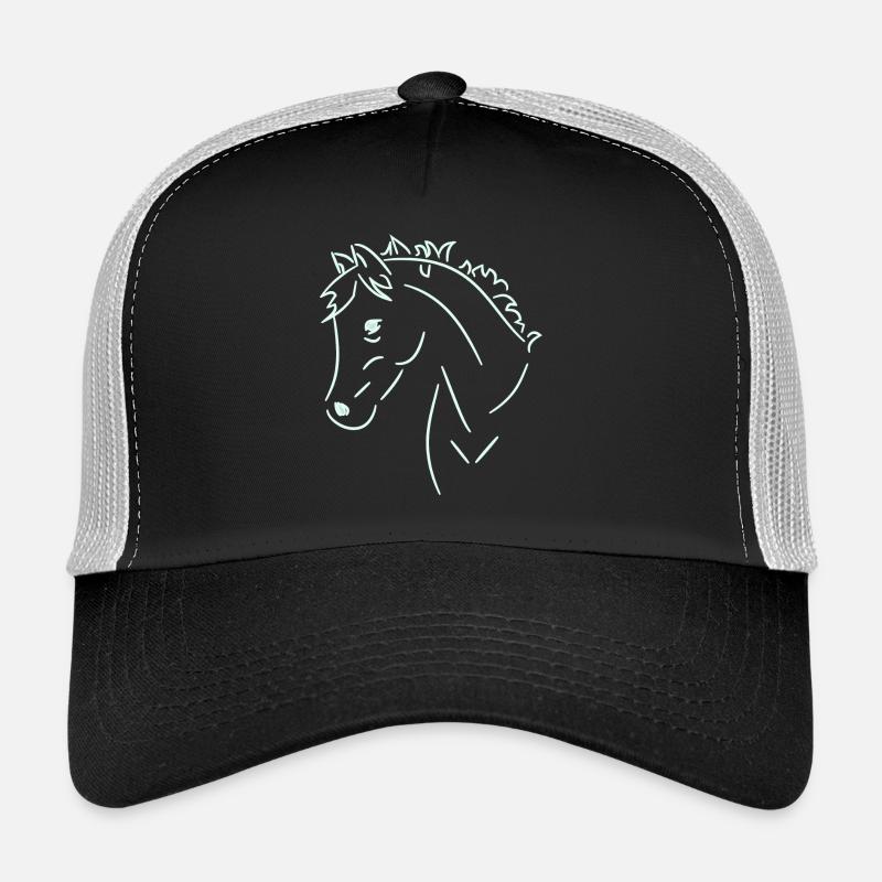 Pferdekopf - Trucker Cap - Schwarz/Steingrau