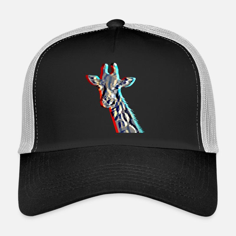 Giraffe with 3D effect - Trucker Cap - black/stone grey