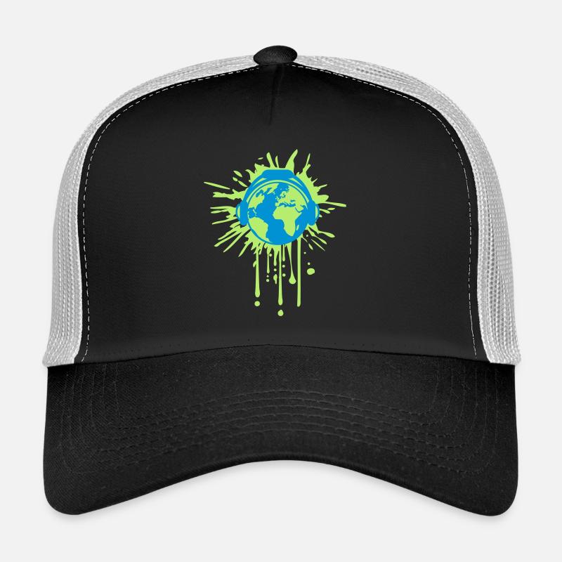 graffiti tropfen klecks spritzer erde musik kopfho Trucker Cap