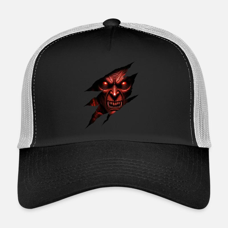 Créature démoniaque aux yeux rouges Casquette trucker 