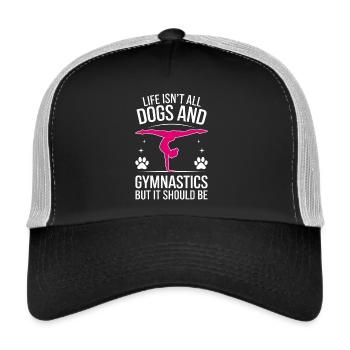 Turnen Spruch Hunde Lustiges Turnen Geschenk - Trucker Cap - Schwarz/Steingrau - Vorne