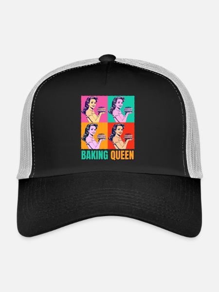Baking Cake Baking Queen Baking Fairy Baker Pop Art - Trucker Cap - black/stone grey - Front