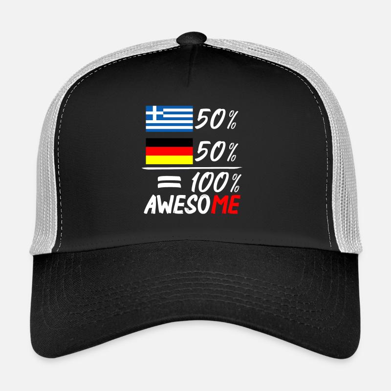 50% Griechisch 50% Deutsch - Trucker Cap - Schwarz/Steingrau