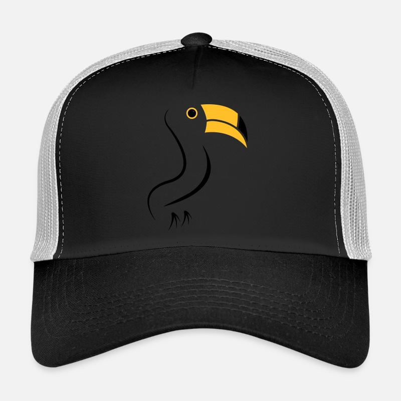 toucan silhouette - Trucker Cap - black/stone grey