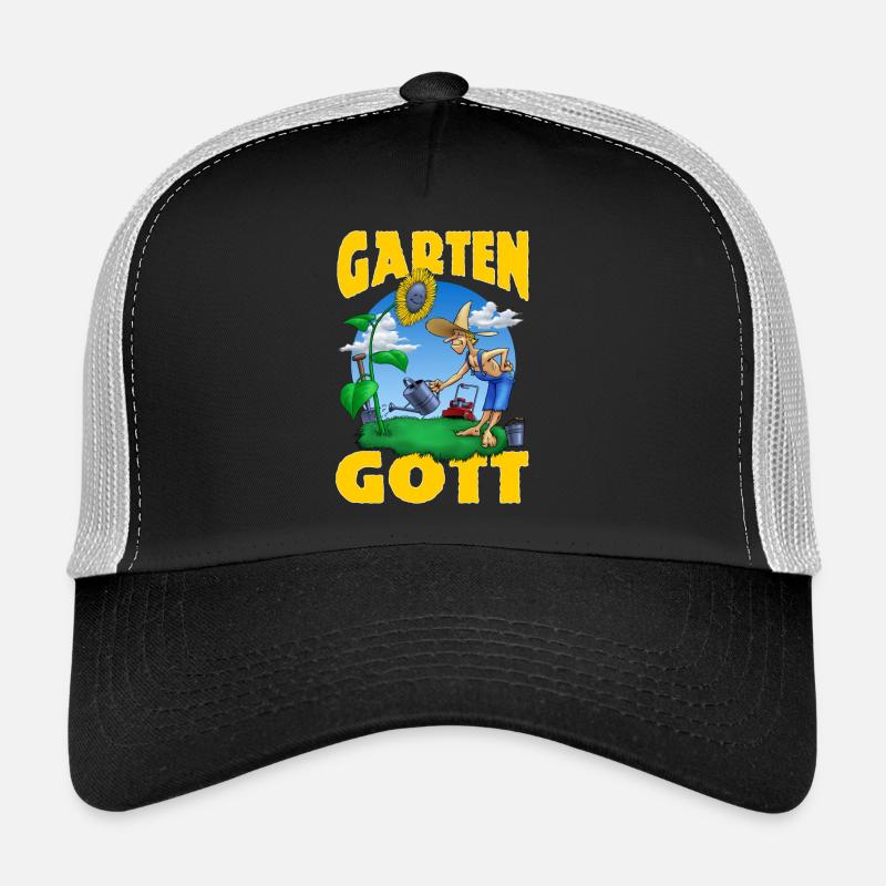 Garten Gott Sonnenblume no problem RAHMENLOS - Trucker Cap - Schwarz/Steingrau