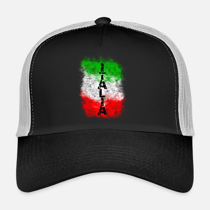 italia - Trucker Cap - Schwarz/Steingrau