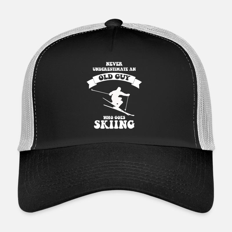 Never underestimate an old guy who loves skiing - Trucker Cap - black/stone grey