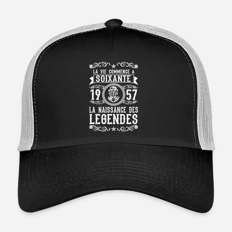 1957 - 60 ans - Légendes - 2017 - Casquette trucker  - noir/gris pierre