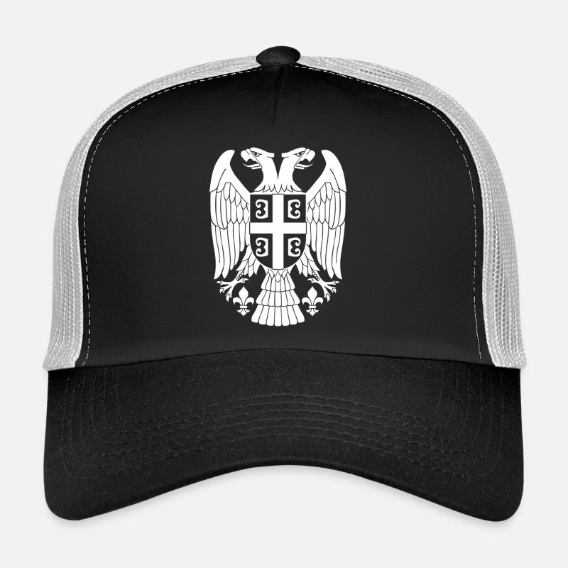 Serbien Adler Weiss - Trucker Cap - Schwarz/Steingrau