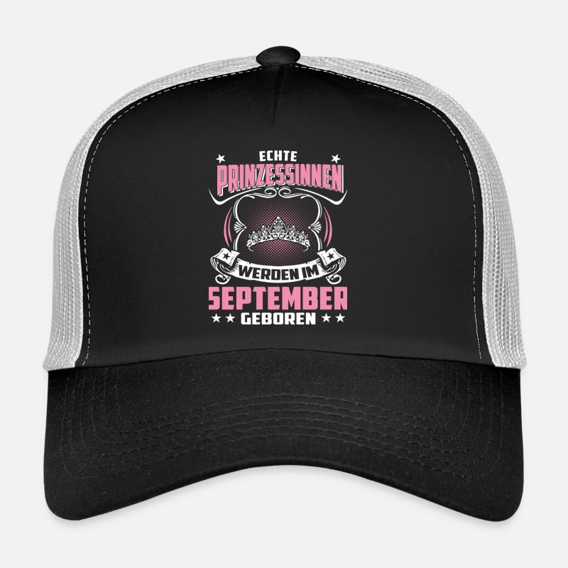 September - Geburtstag - Prinzessin 3 - Trucker Cap - Schwarz/Steingrau