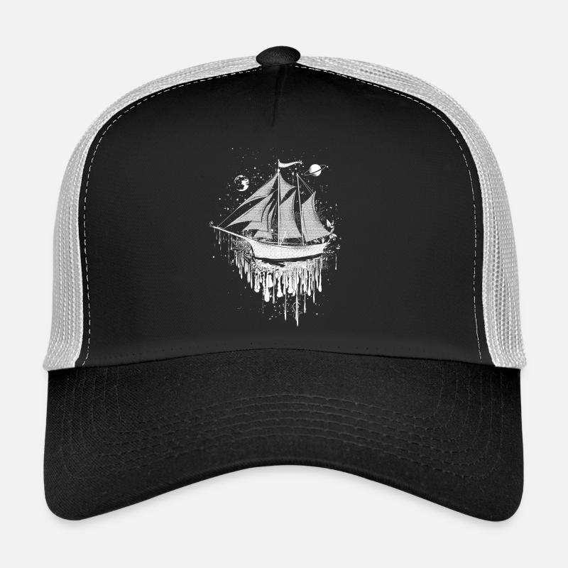 surrealistic sailing ship - Trucker Cap - black/stone grey
