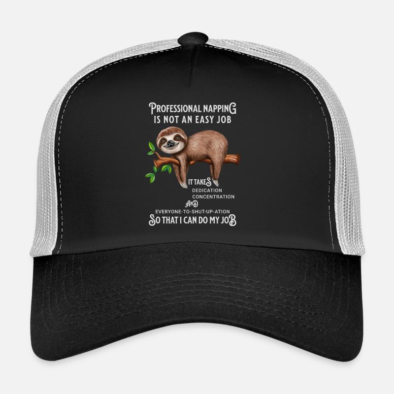 Faultier Witziger Spruch Bürohumor - Trucker Cap - Schwarz/Steingrau