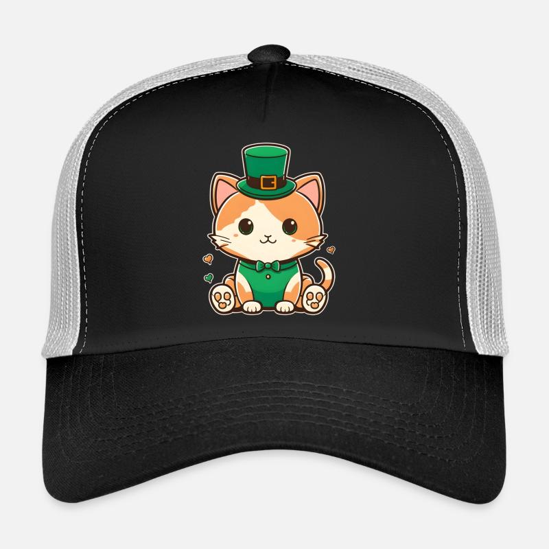 Chaton leprechaun en vert Casquette trucker 