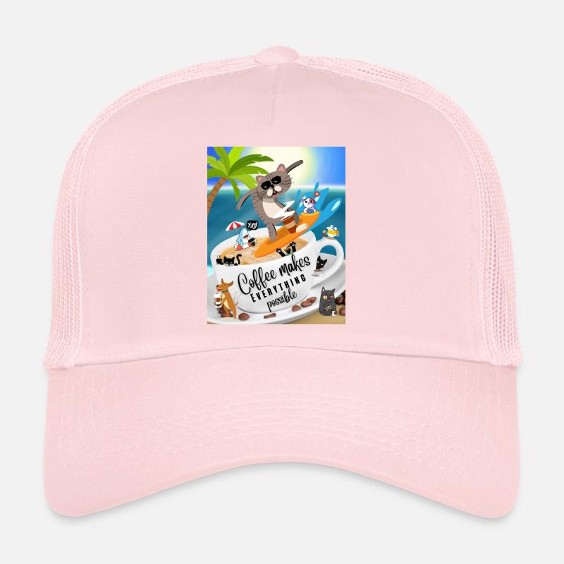 Saying Humor - Coffee makes Everything possible Trucker Cap
