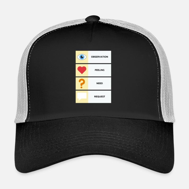 Gewaltfreie Kommunikation (Englisch) - Trucker Cap - Schwarz/Steingrau