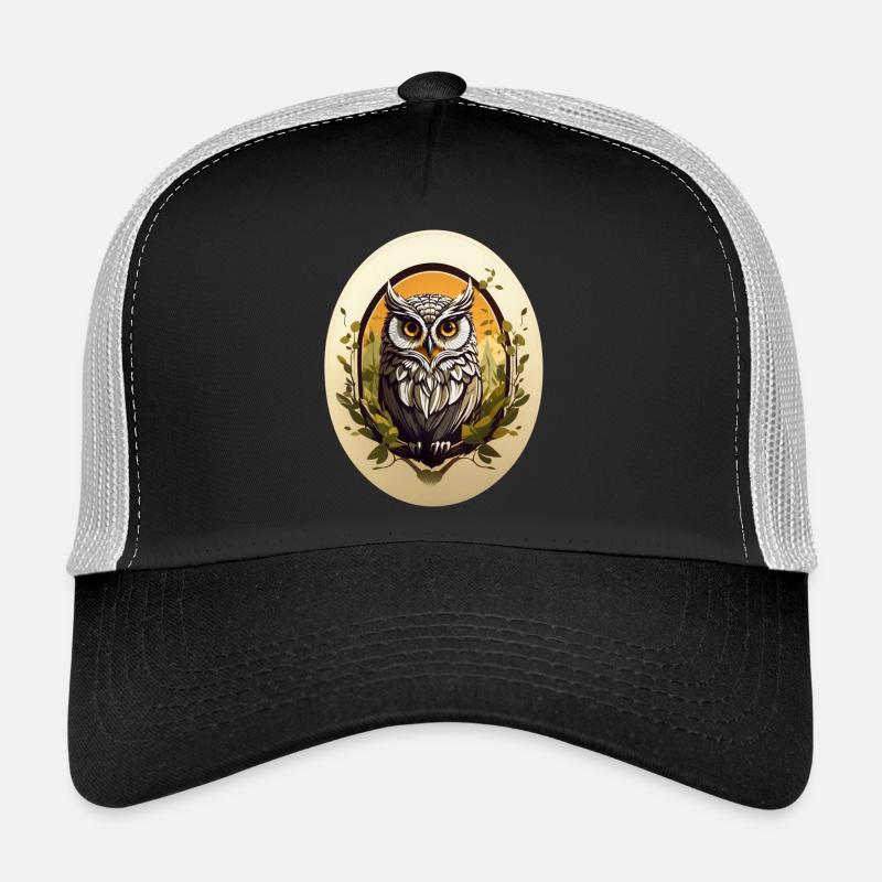 Eule - Trucker Cap - Schwarz/Steingrau