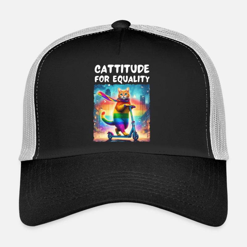 Gay pride. Cattitude for equality Trucker Cap