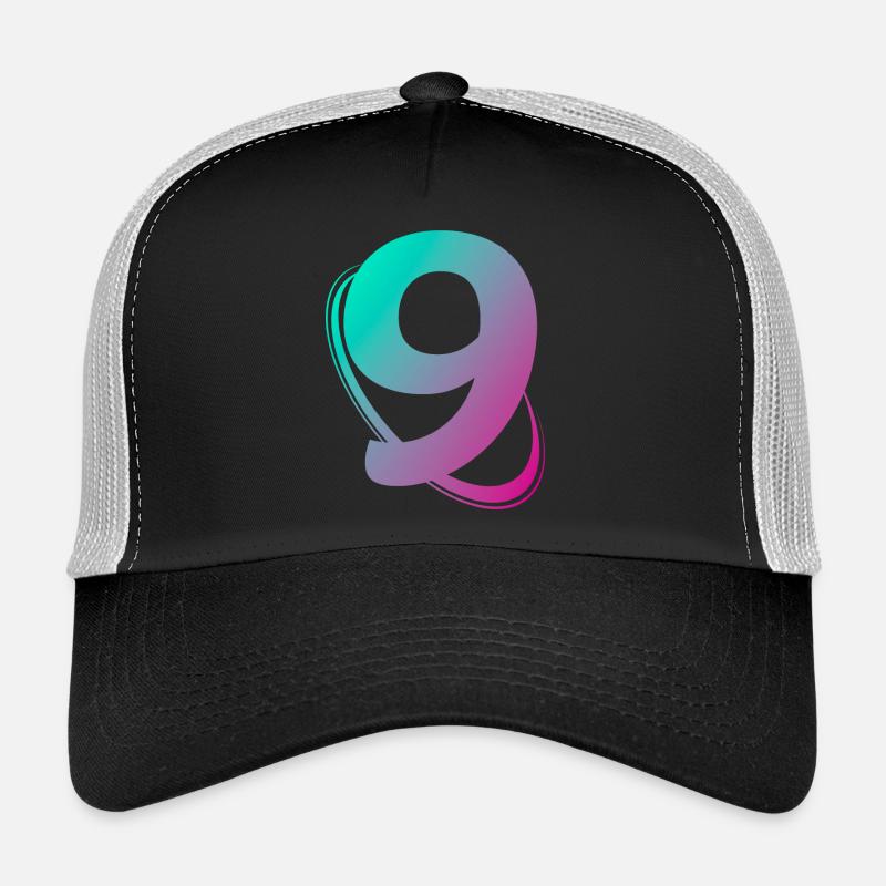 Numéro 9 multicolore Casquette trucker 