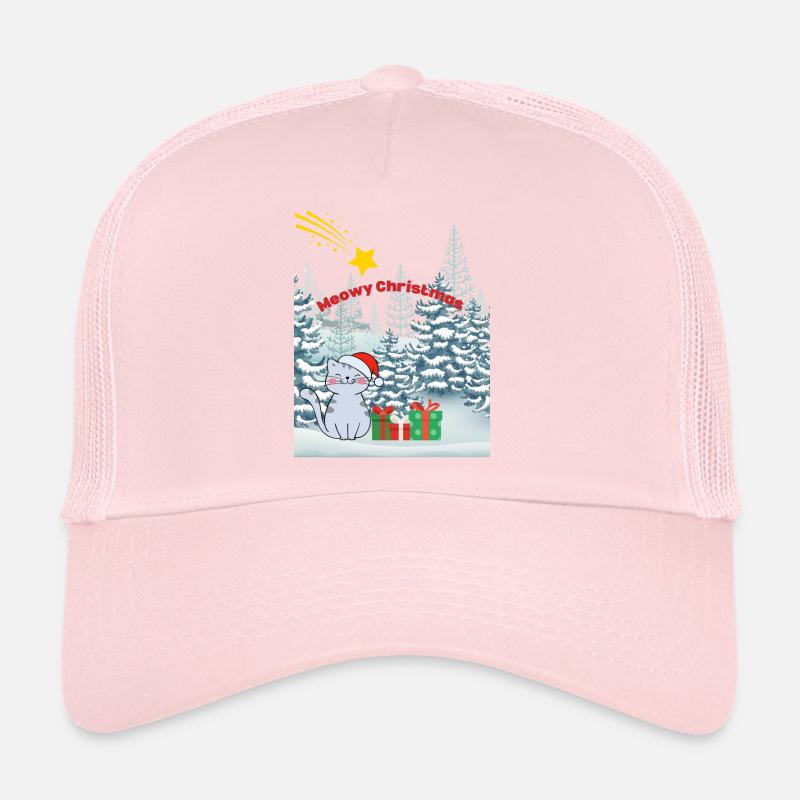 Chat dans un paysage de Noël romantique Casquette trucker 