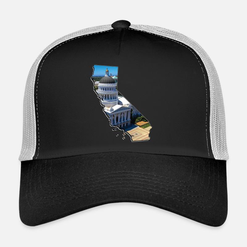 California Capitol on California Map Trucker Cap