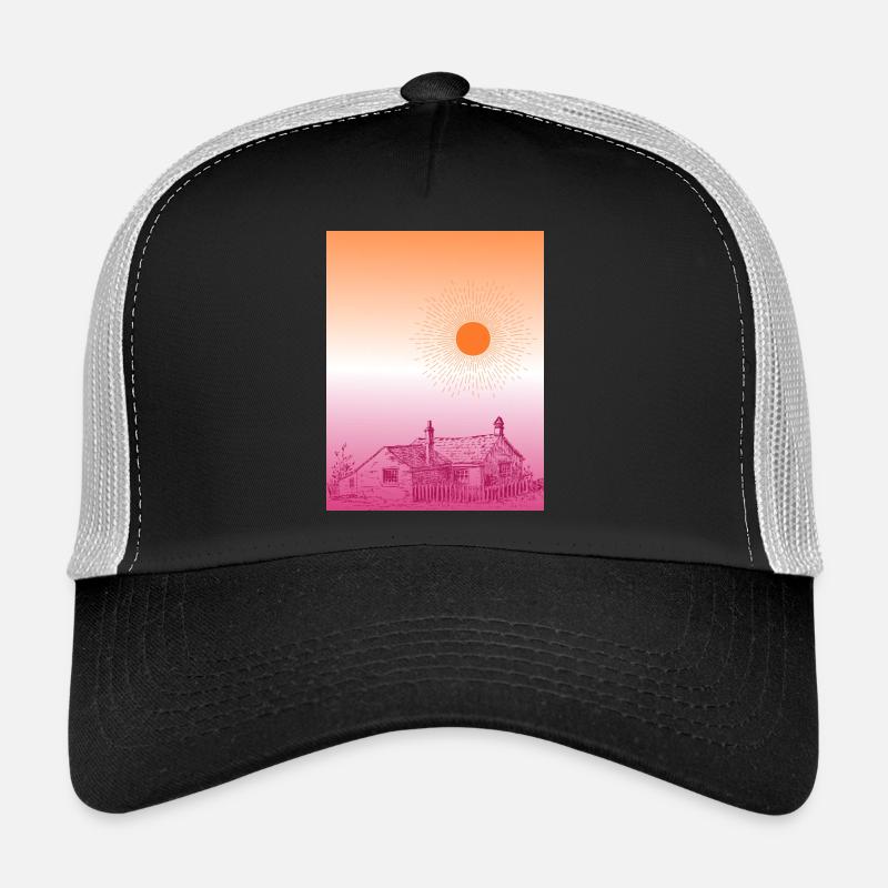 Subtle Hints WLW Sunrise Cottagecore Flag Design Trucker Cap