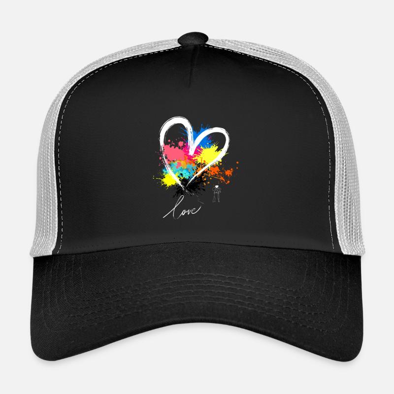 Entdecken Sie: Lebendiges Herz-Design mit kräftigen Farben Trucker Cap