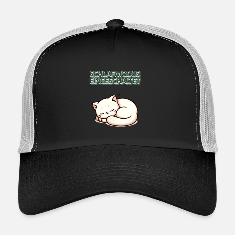 Deutschlands Weihnachtsfavorit: Schlafende-Katze - Trucker Cap - Schwarz/Steingrau