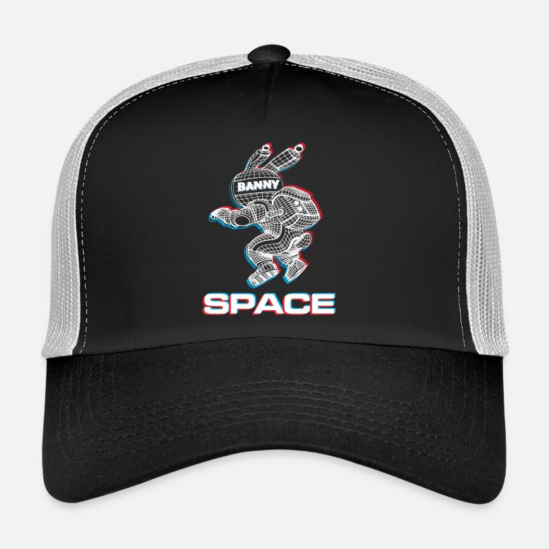 Lapin abstrait de l’espace avec effet 3D Casquette trucker 