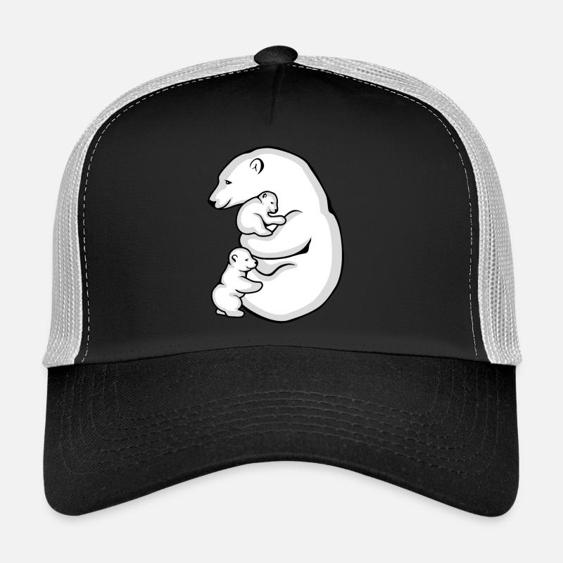 Polar bear with her two babies Trucker Cap