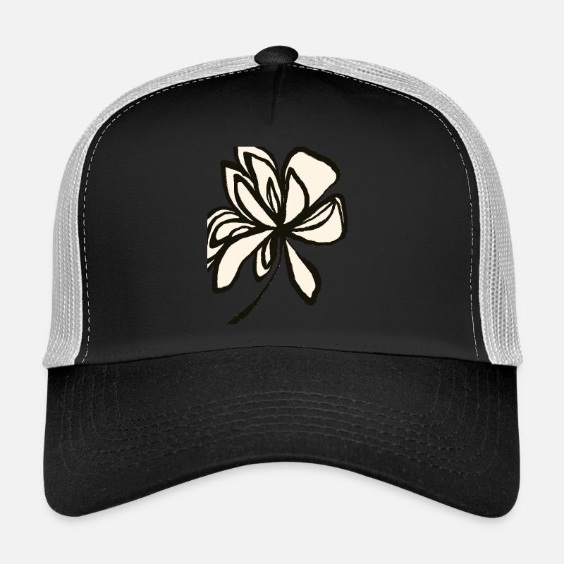 Simplicité florale - design intemporel - Casquette trucker - noir/gris pierre