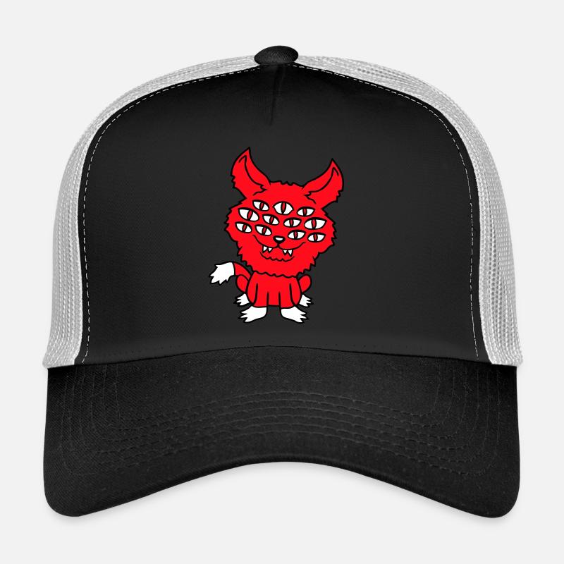 Chat Démon Beaucoup d’yeux Diable Enfer Monstre maléfique Casquette trucker 