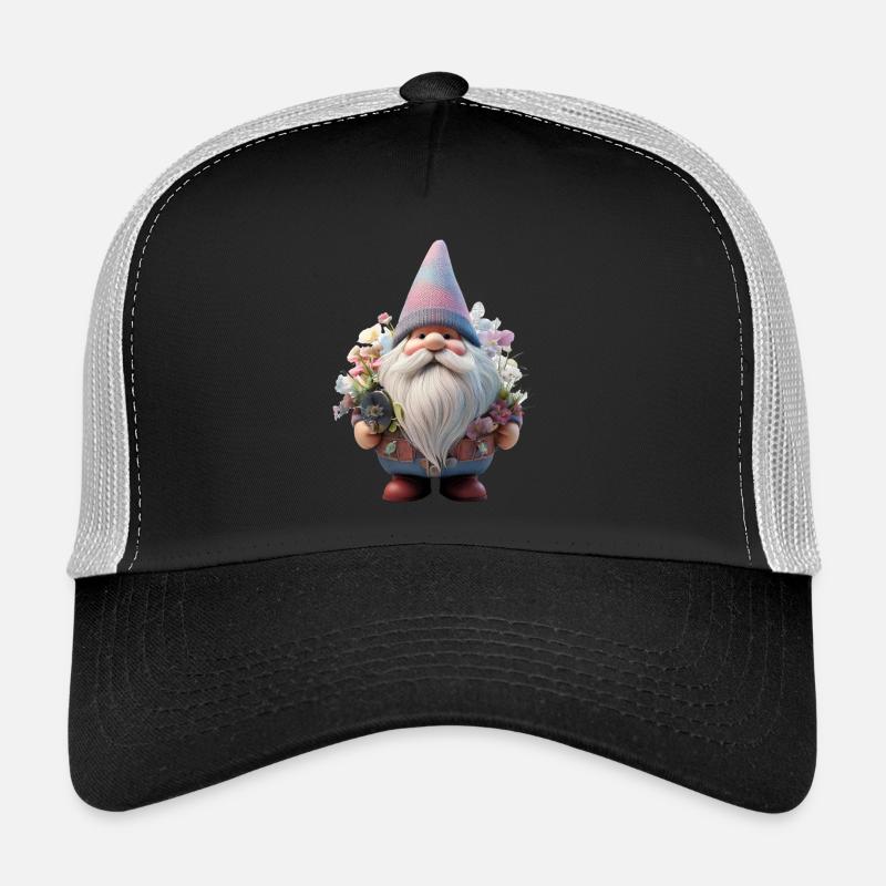Gartenzwerg Design Blumenflüsterer - Trucker Cap - Schwarz/Steingrau