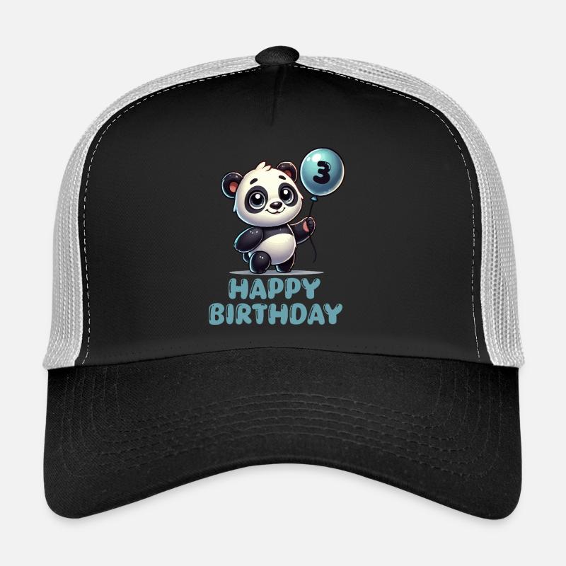 panda comic ballon birthday 3 Trucker Cap