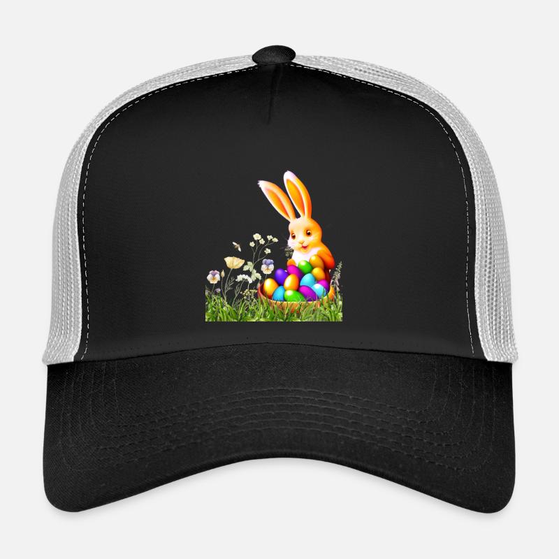 Easter bunny with colorful eggs Trucker Cap