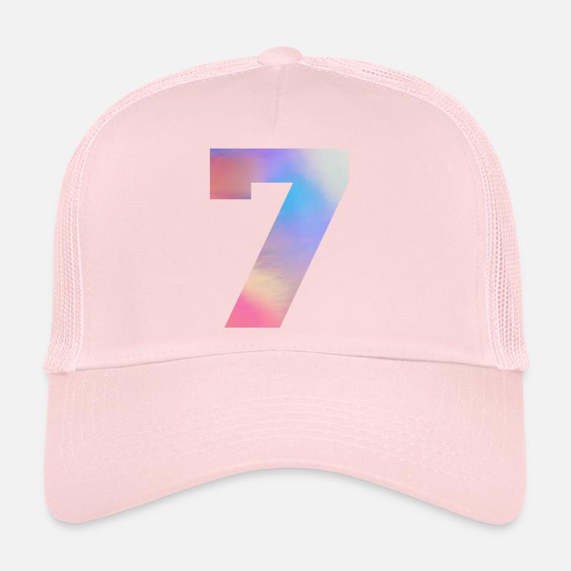 Numéro 7 coloré Casquette trucker 